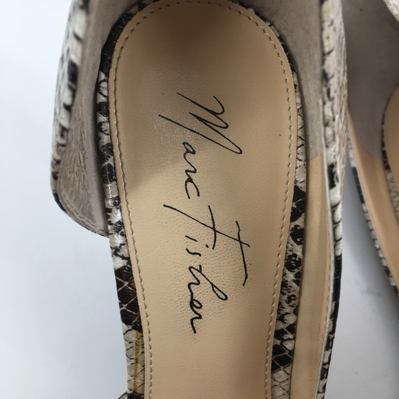 MARC FISHER Snakeskin D'orsay Peep Toe Pumps Sz 7 - Picture 6 of 6